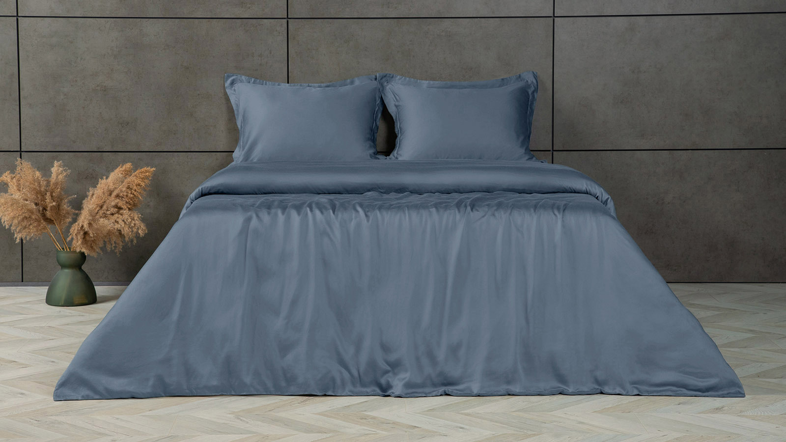 Постельное белье Comfort Solid Tencel, цвет: Синий металлик (двусп) 172x205, без простыни