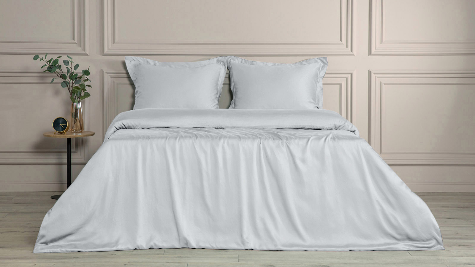 Постельное белье Comfort Solid Tencel, цвет: Серебристый иней (евро) 200x220, без простыни
