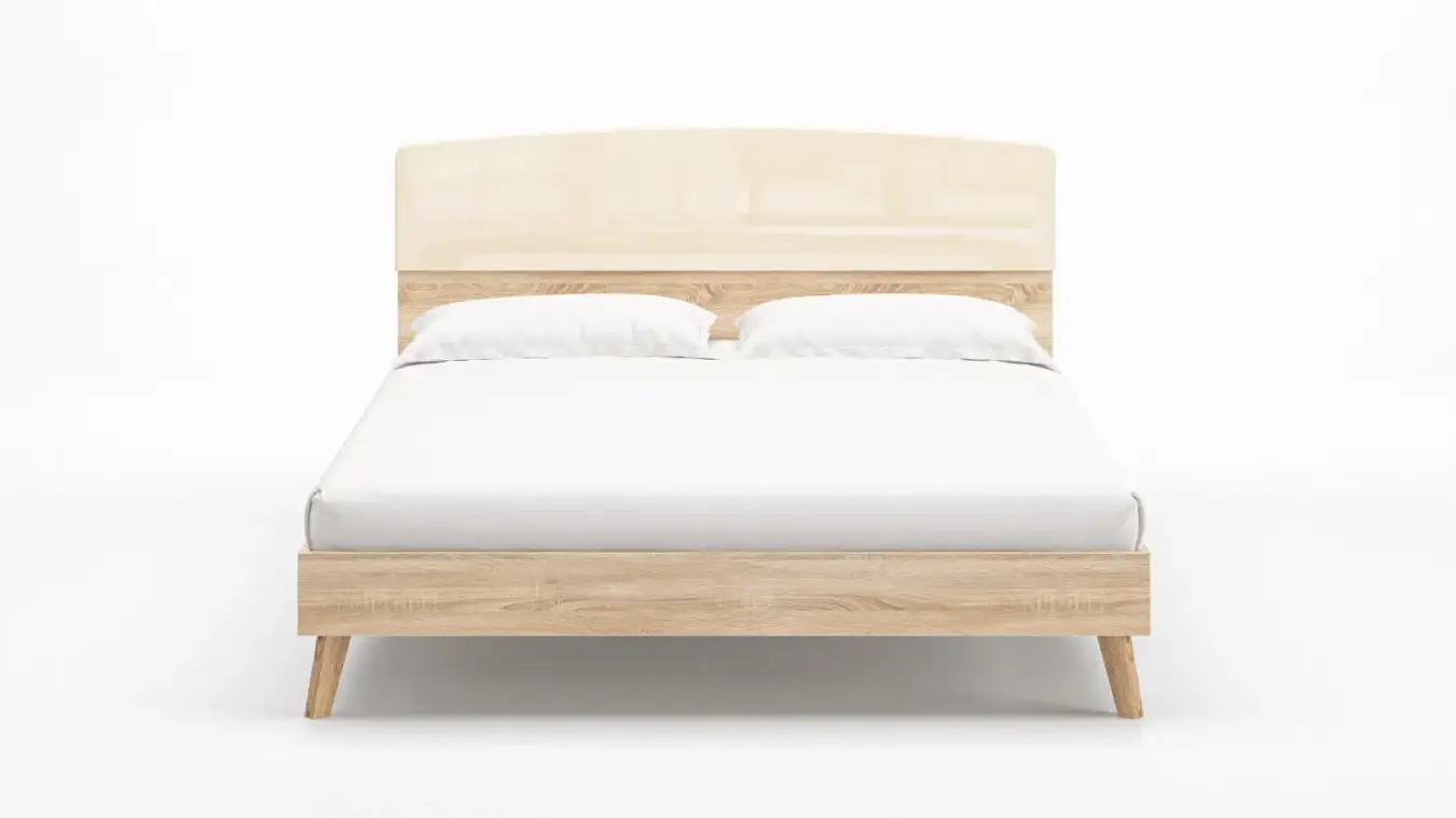 Кровать Tilda, цвет Дуб Бардолино натуральный+mBeige из лдсп в современном стиле Askona фотография товара - 2 - большое изображение