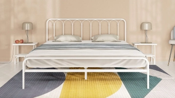 Металлическая кровать Corsa, цвет белый шагрень в спальню Askona фотография товара - 3