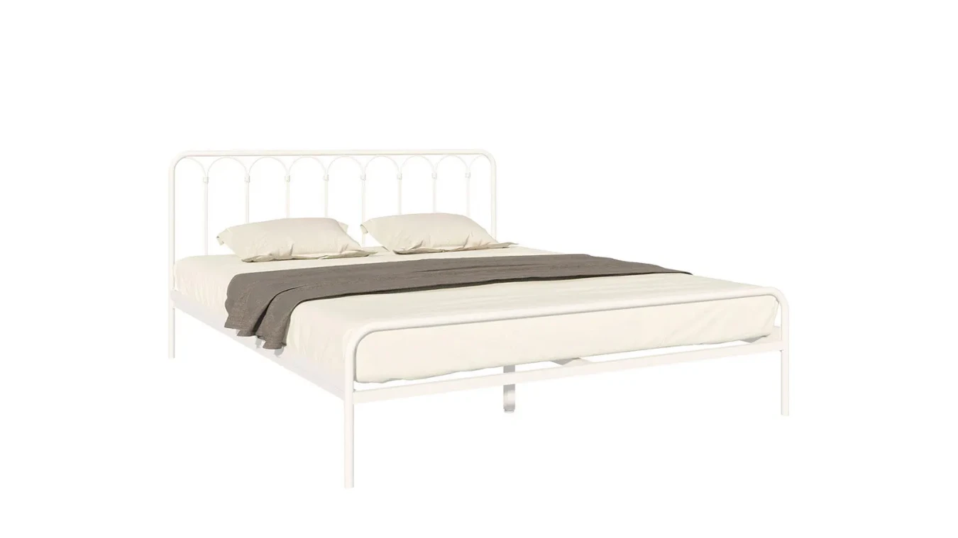 Металлическая кровать Corsa, цвет белый шагрень в спальню Askona фотография товара - 6 - большое изображение