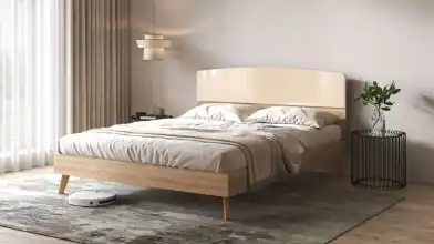 Кровать Tilda, цвет Дуб Бардолино натуральный+mBeige из лдсп в современном стиле Askona фотография товара - 1 - превью