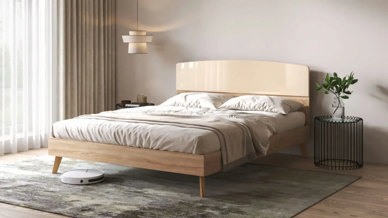 Кровать Tilda, цвет Дуб Бардолино натуральный+mBeige из лдсп в современном стиле Askona фотография товара - 1 - большое изображение