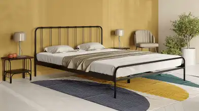 Металлическая кровать Antica, цвет черный шагрень в спальню Askona фотография товара - 1 - превью