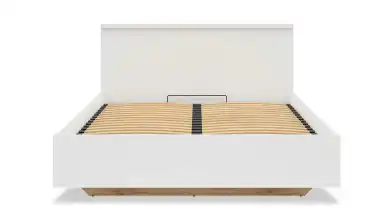 Мягкая кровать Issa, цвет Белый+Дуб минерва с полукруглым изголовьем - 5 - превью