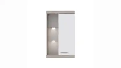 Шкаф навесной со стеклом Linn, цвет Ясень шимо+Белый фото - 4 - превью