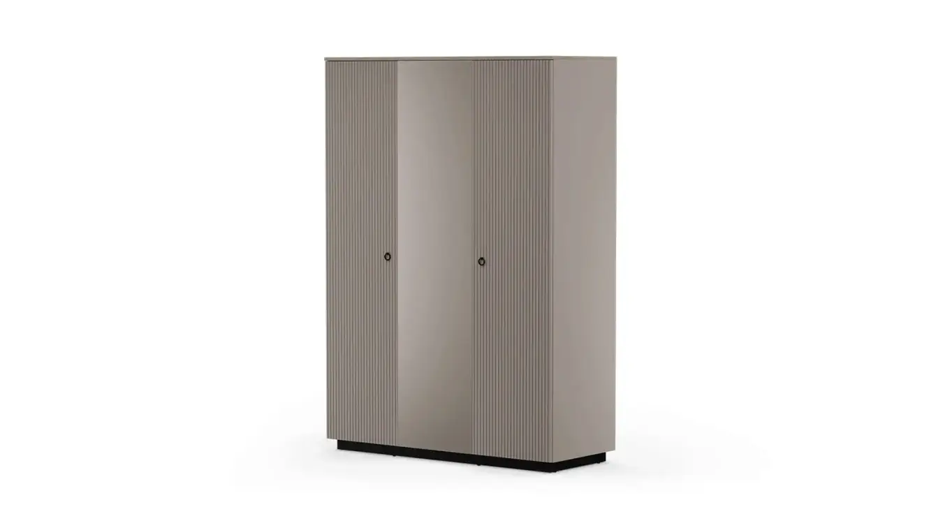 Шкаф трехдверный Zima, цвет Дуб сильверджек ореховый + Глиняный серый фото - 5 - большое изображение