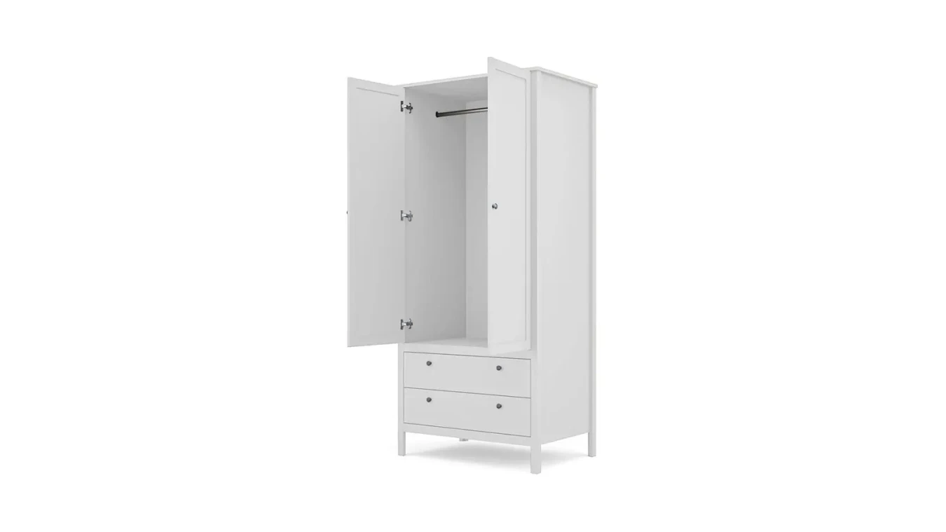 Шкаф двухдверный с ящиками Kasli, цвет Белый фото - 4 - большое изображение