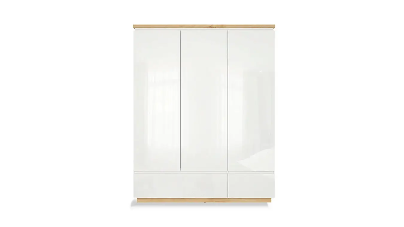 Шкаф трехдверный Issa, цвет Белый+Дуб минерва фото - 4 - большое изображение