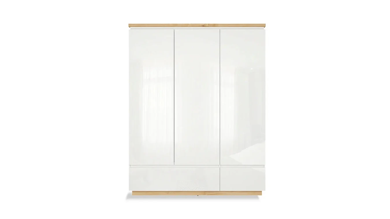 Шкаф трехдверный Issa, цвет Белый+Дуб минерва фото - 2 - большое изображение