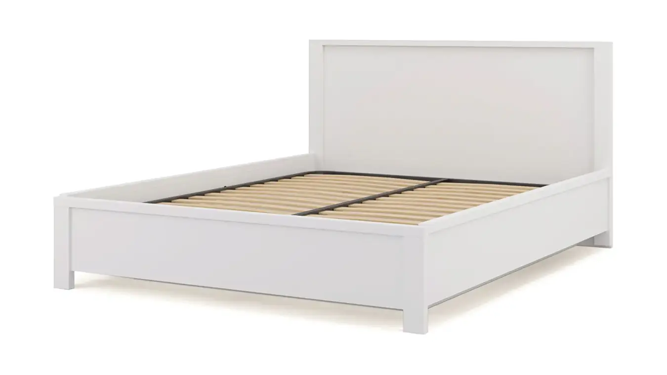 Мягкая кровать Kasli, цвет Белый с полукруглым изголовьем - 9 - большое изображение