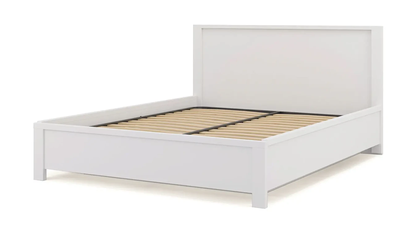 Мягкая кровать Kasli, цвет Белый с полукруглым изголовьем - 8 - большое изображение