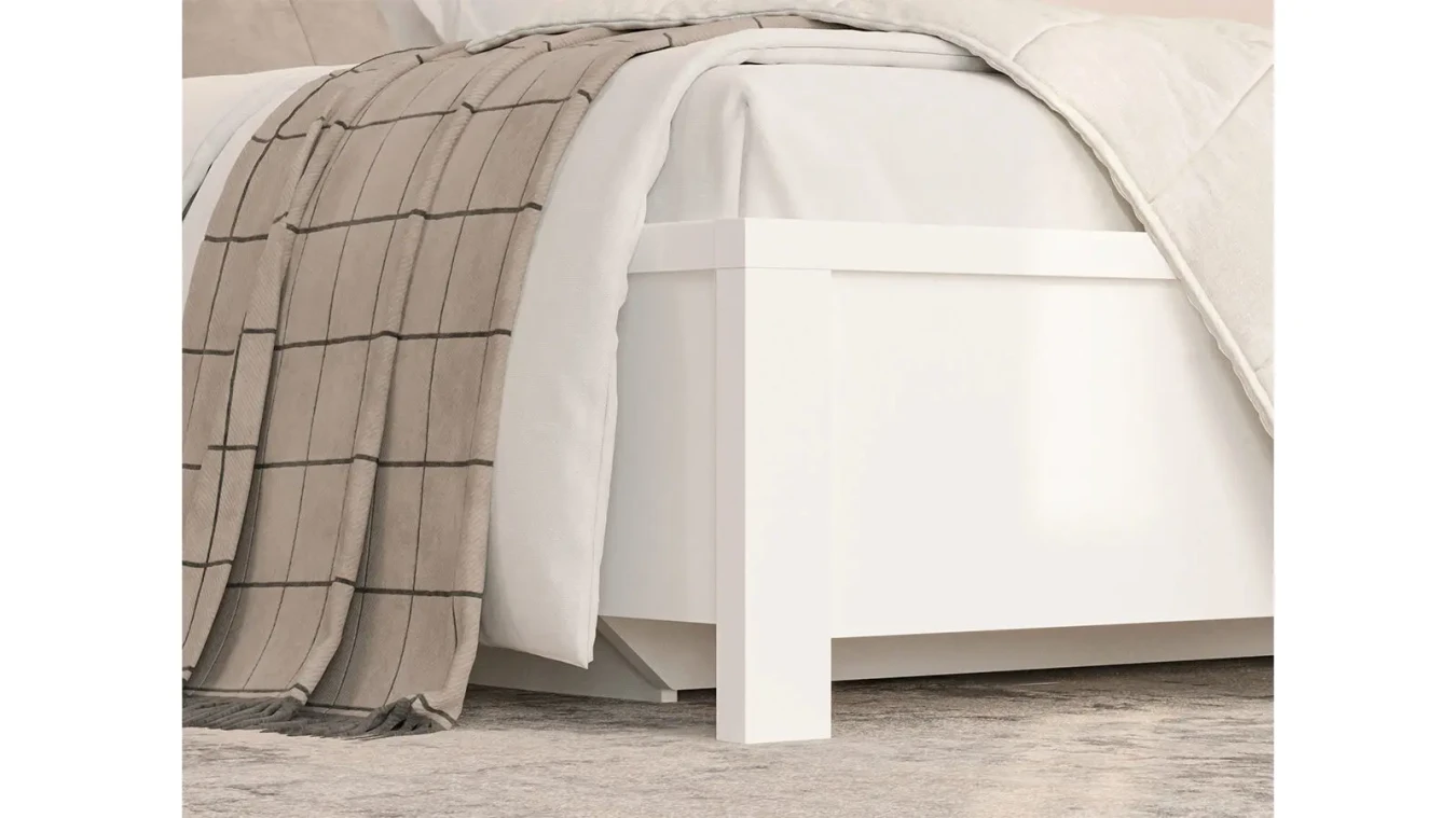 Мягкая кровать Kasli, цвет Белый с полукруглым изголовьем - 5 - большое изображение