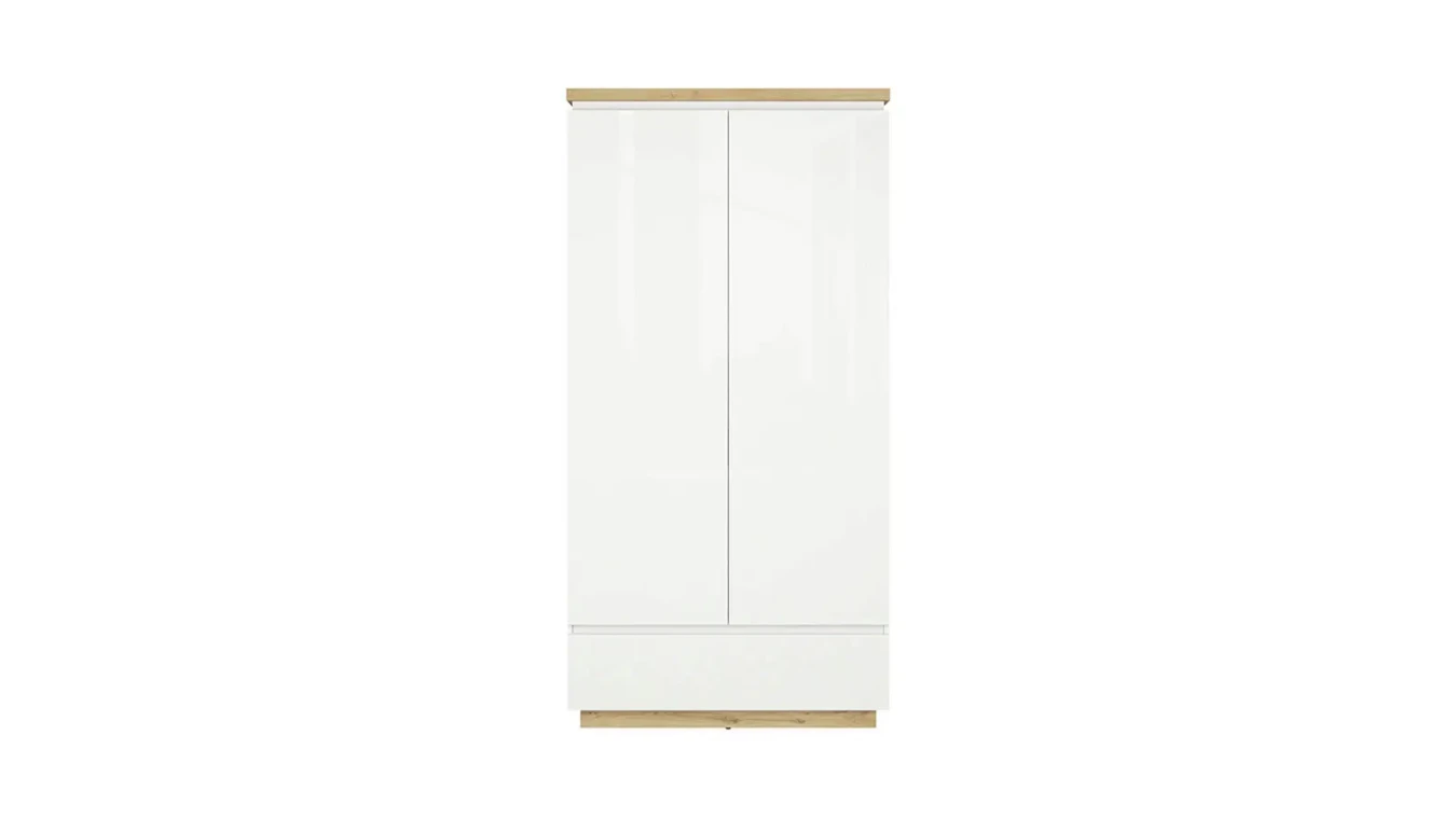 Шкаф двухдверный Issa, цвет Белый+Дуб минерва фото - 2 - большое изображение