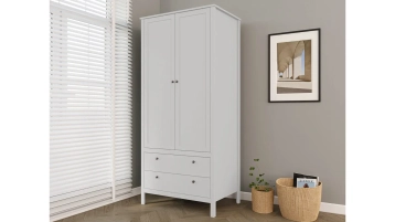 Шкаф двухдверный с ящиками Kasli, цвет Белый фото - 0
