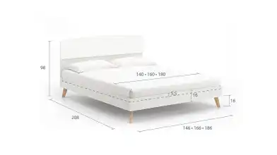 Кровать Tilda, цвет Белый премиум mWhite из лдсп в современном стиле Askona фотография товара - 5 - превью