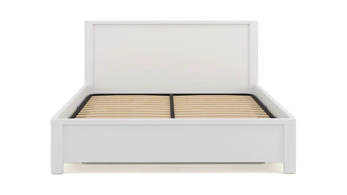 Мягкая кровать Kasli, цвет Белый с полукруглым изголовьем - 7 - большое изображение