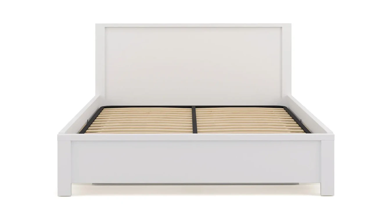 Мягкая кровать Kasli, цвет Белый с полукруглым изголовьем - 6 - большое изображение