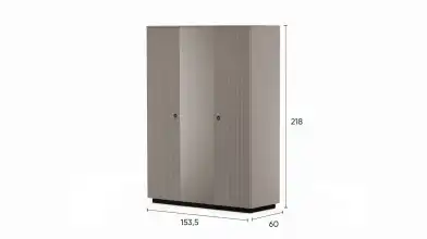 Шкаф трехдверный Zima, цвет Дуб сильверджек ореховый + Глиняный серый фото - 4 - превью