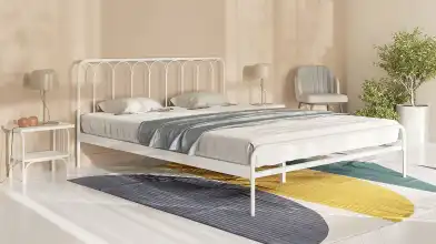 Металлическая кровать Corsa, цвет белый шагрень в спальню Askona фотография товара - 1 - превью