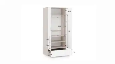 Шкаф для одежды с ящиком Essey, цвет Ясень шимо+Белый блеск фото - 10 - превью