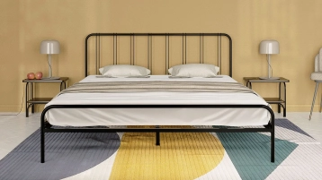 Металлическая кровать Antica, цвет черный шагрень в спальню Askona фотография товара - 1