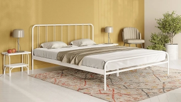 Металлическая кровать Antica, цвет белый шагрень в спальню Askona фотография товара - 0