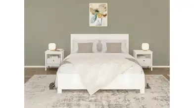 Мягкая кровать Kasli, цвет Белый с полукруглым изголовьем - 1 - превью