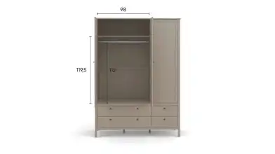 Шкаф трехдверный с ящиками Kasli, цвет Капучино фото - 13 - превью