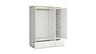 Шкаф трехдверный Issa, цвет Белый+Дуб минерва фото - 4 - превью