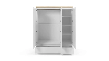 Шкаф трехдверный Issa, цвет Белый+Дуб минерва фото - 4