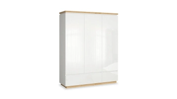Шкаф трехдверный Issa, цвет Белый+Дуб минерва фото - 2