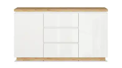 Комод с ящиками двухдверный Issa, цвет Белый+Дуб минерва фото - 5 - превью