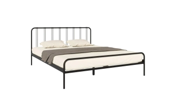 Металлическая кровать Antica, цвет черный шагрень в спальню Askona фотография товара - 2