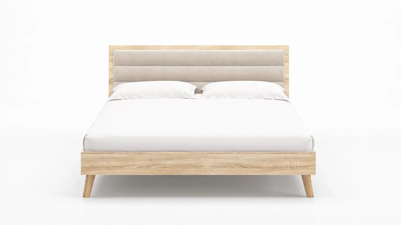 Кровать Tilda Soft, цвет Дуб Бардолино натуральный из лдсп в современном стиле Askona фотография товара - 2 - большое изображение