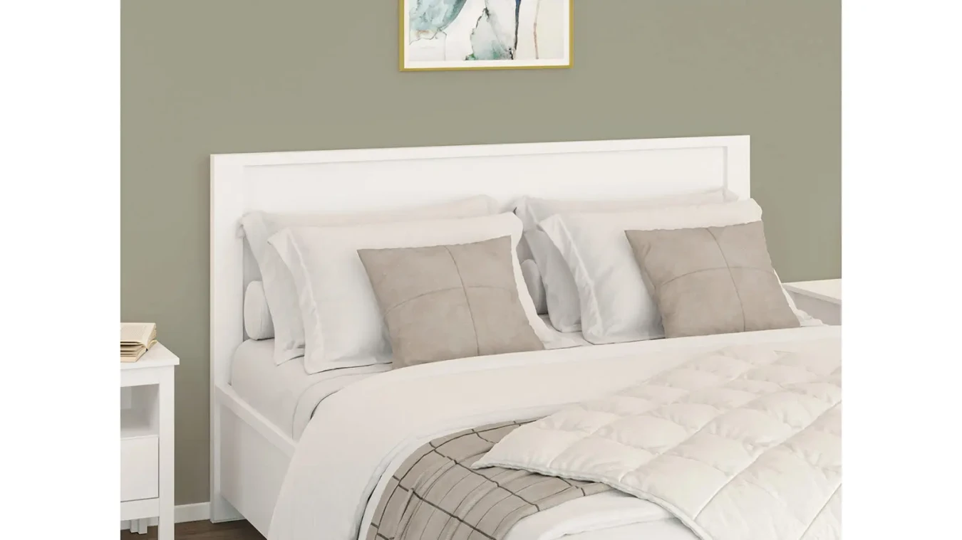 Мягкая кровать Kasli, цвет Белый с полукруглым изголовьем - 3 - большое изображение