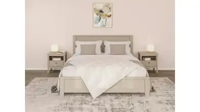 Мягкая кровать Kasli, цвет Капучино с полукруглым изголовьем - 1 - превью