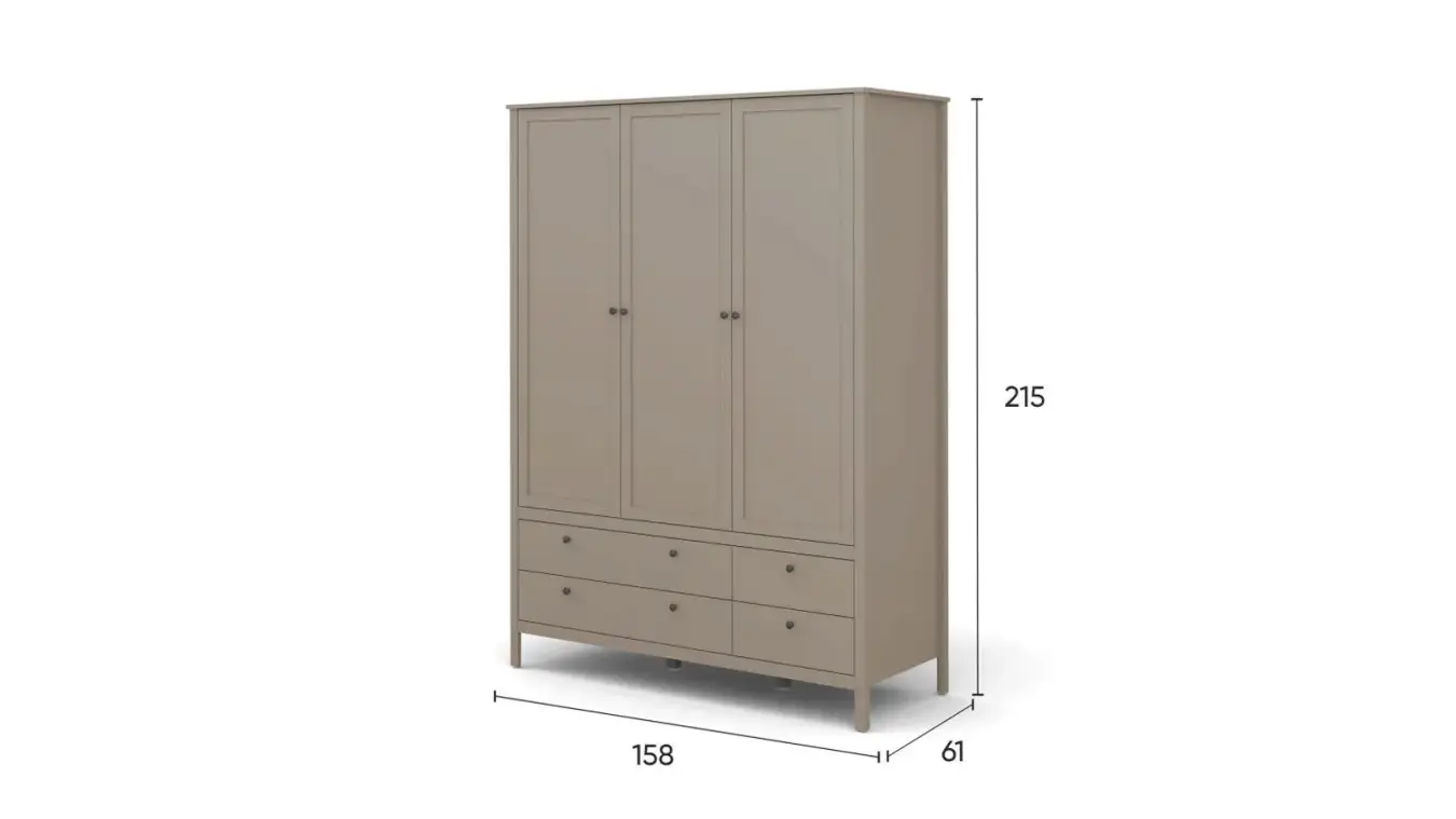 Шкаф трехдверный с ящиками Kasli, цвет Капучино фото - 11 - большое изображение