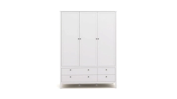 Шкаф трехдверный с ящиками Kasli, цвет Белый фото - 4