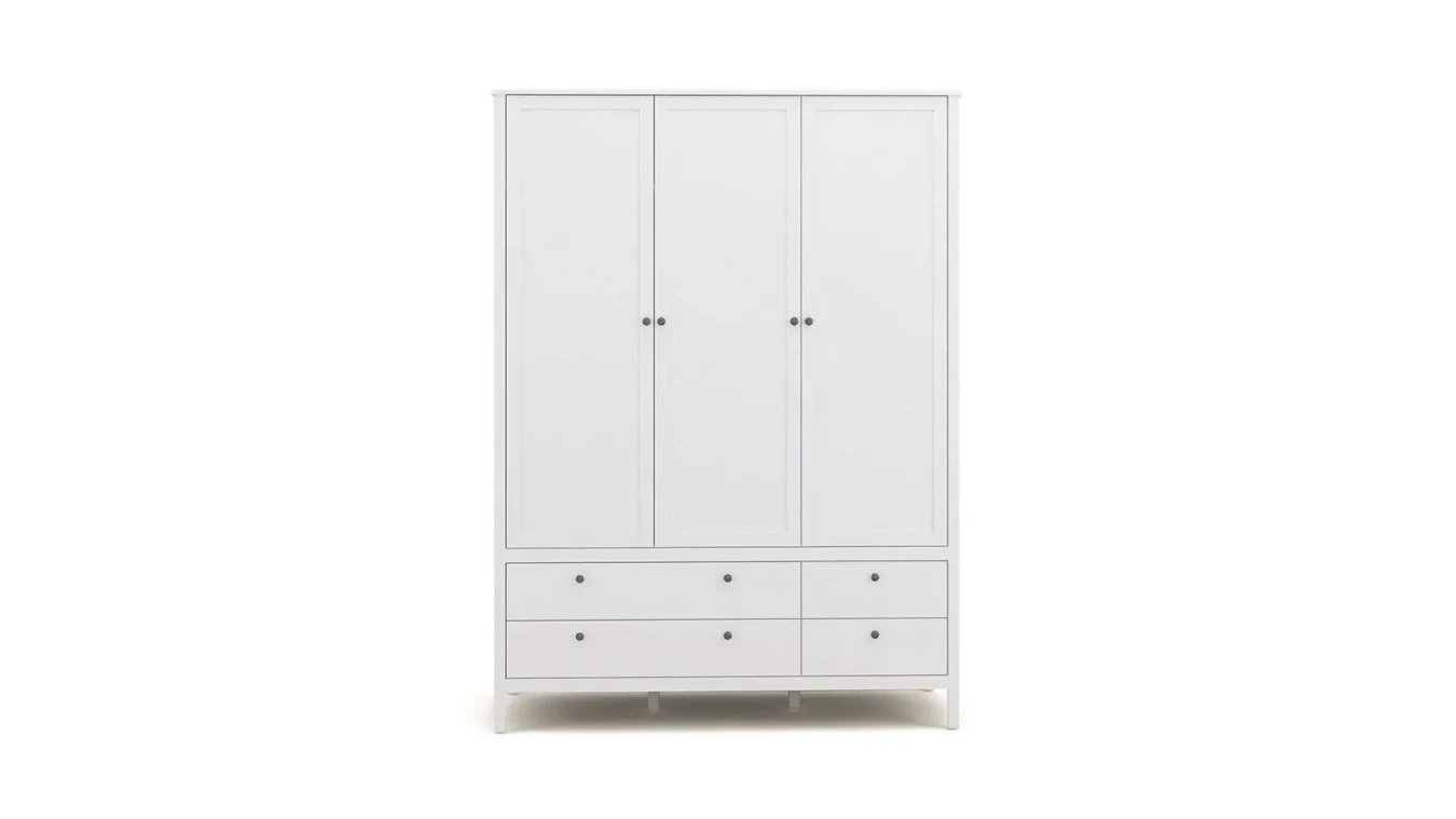 Шкаф трехдверный с ящиками Kasli, цвет Белый фото - 5 - большое изображение