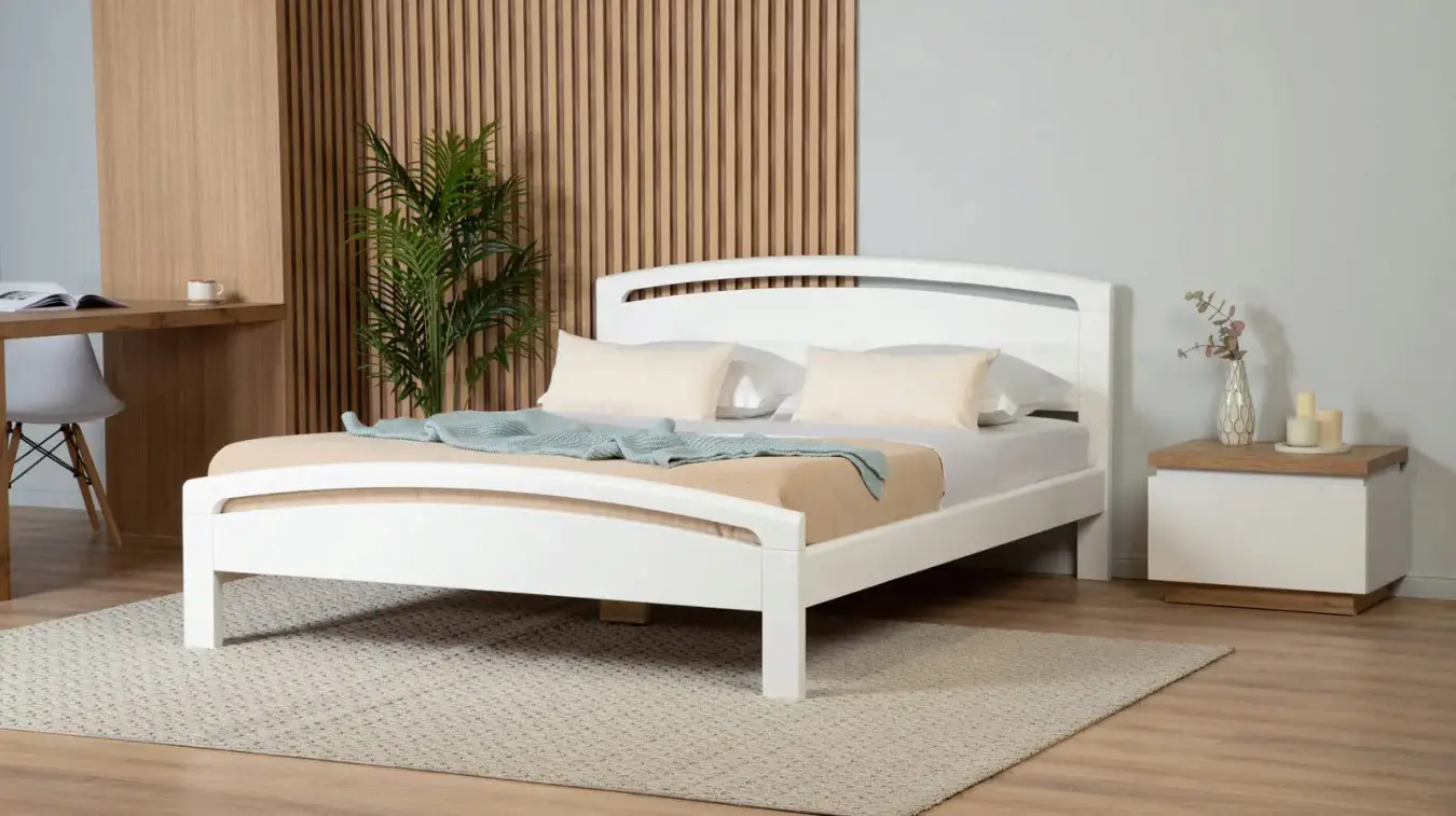 Кровать Regina Extra, цвет белый из натурального дерева - 2 - большое изображение