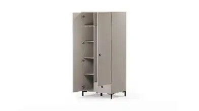 Шкаф двухдверный Zima, цвет Дуб сильверджек ореховый + Глиняный серый фото - 5 - превью
