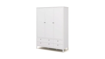 Шкаф трехдверный с ящиками Kasli, цвет Белый фото - 3