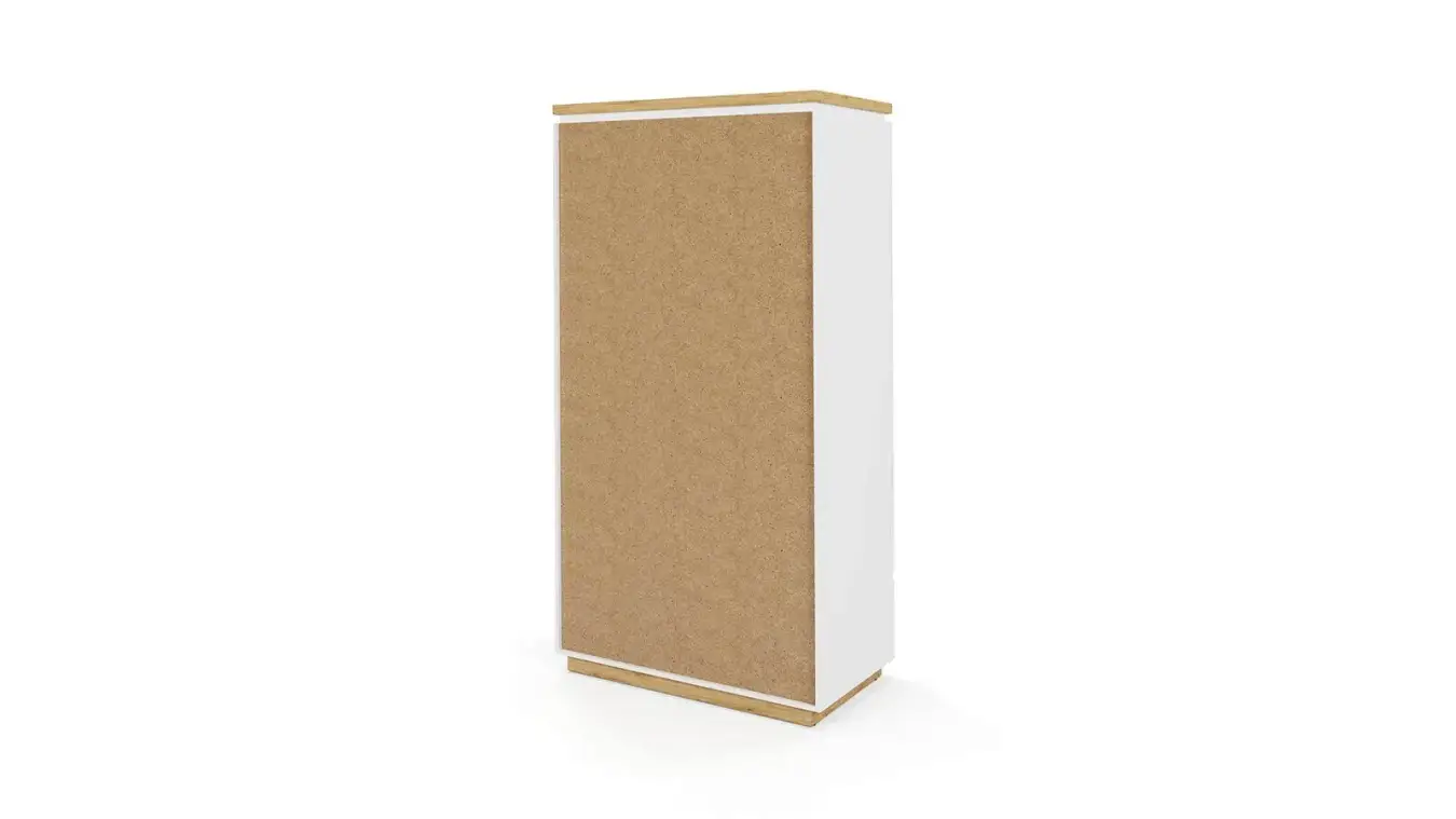 Шкаф двухдверный Issa, цвет Белый+Дуб минерва фото - 7 - большое изображение