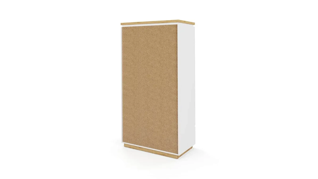 Шкаф двухдверный Issa, цвет Белый+Дуб минерва фото - 6 - большое изображение