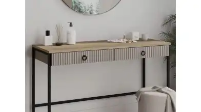 Туалетный столик Zima, цвет Дуб сильверджек ореховый + Глиняный серый фото - 4 - превью