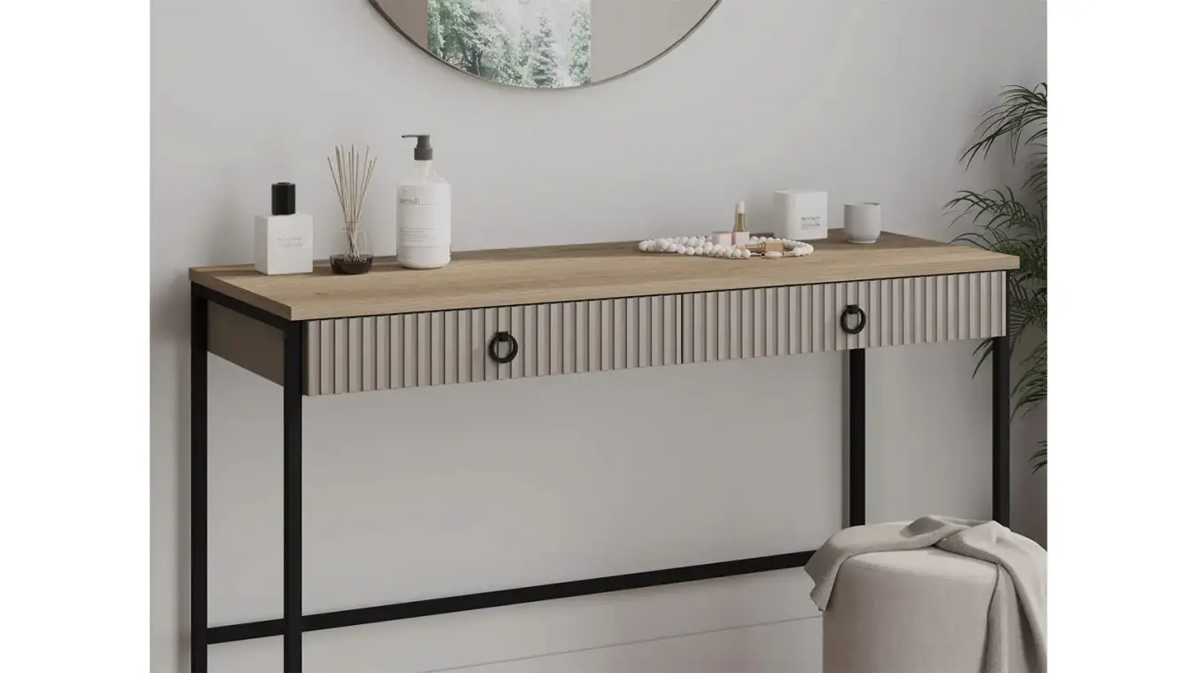 Туалетный столик Zima, цвет Дуб сильверджек ореховый + Глиняный серый фото - 4 - большое изображение