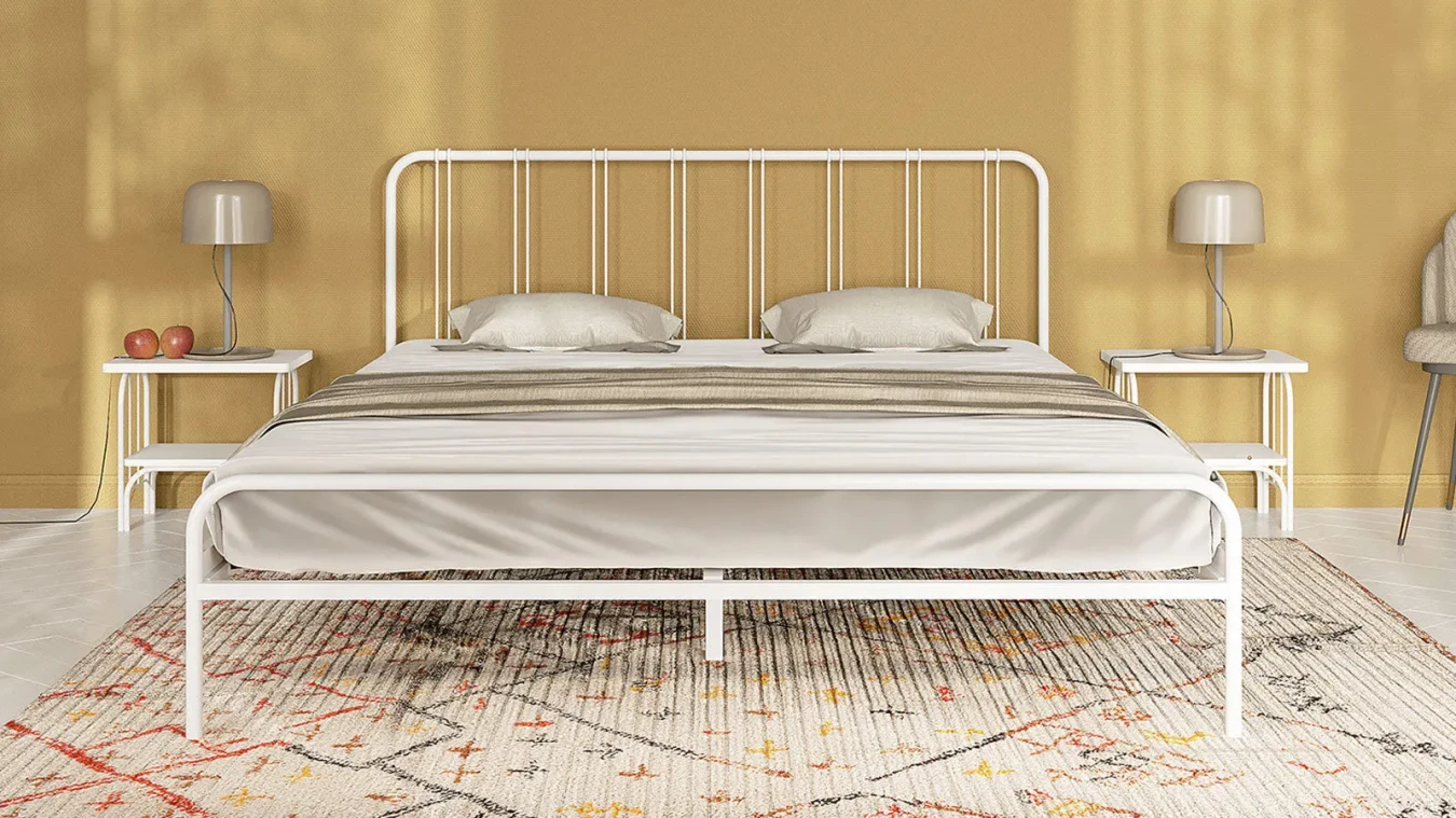 Металлическая кровать Antica, цвет белый шагрень в спальню Askona фотография товара - 2 - большое изображение