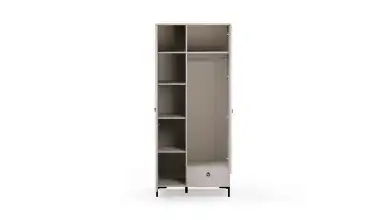 Шкаф двухдверный Zima, цвет Дуб сильверджек ореховый + Глиняный серый фото - 8 - превью