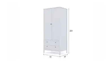 Шкаф двухдверный с ящиками Kasli, цвет Белый фото - 8 - превью